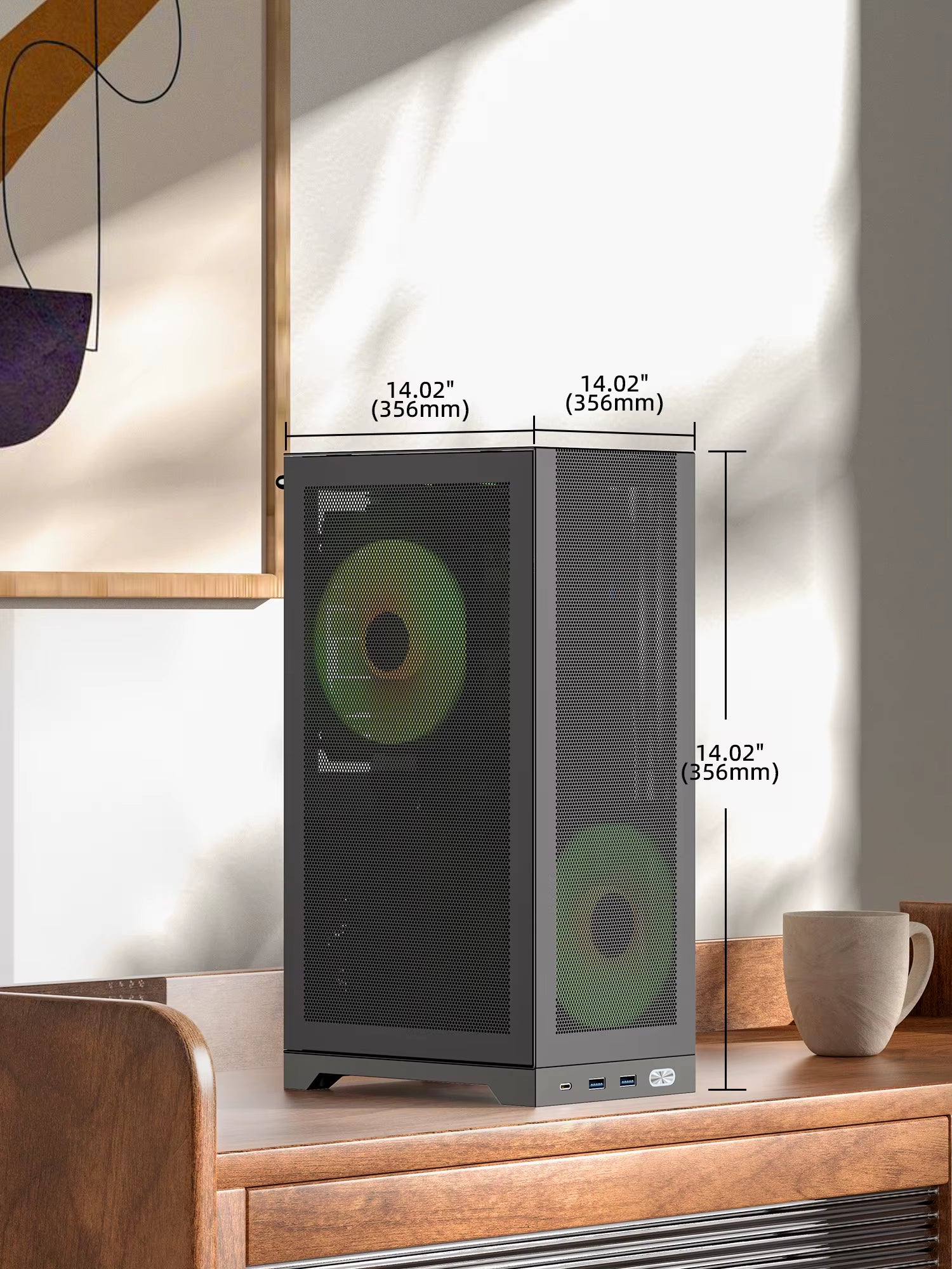 Shinysnake L300 Mesh ITX Case: 8.5L, 325Mm GPU, SFX/SFX-L, Pcie 3.0 Riser, DP1.4, Steel Frame SFF Build, High Airflow