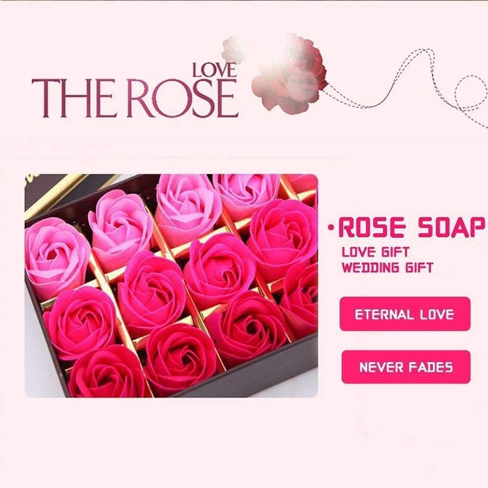 18 Pcs Rosas De Jabón En Caja De Regalo, Regalo Para El Día De San Valentín, Cumpleaños Regalo Ect