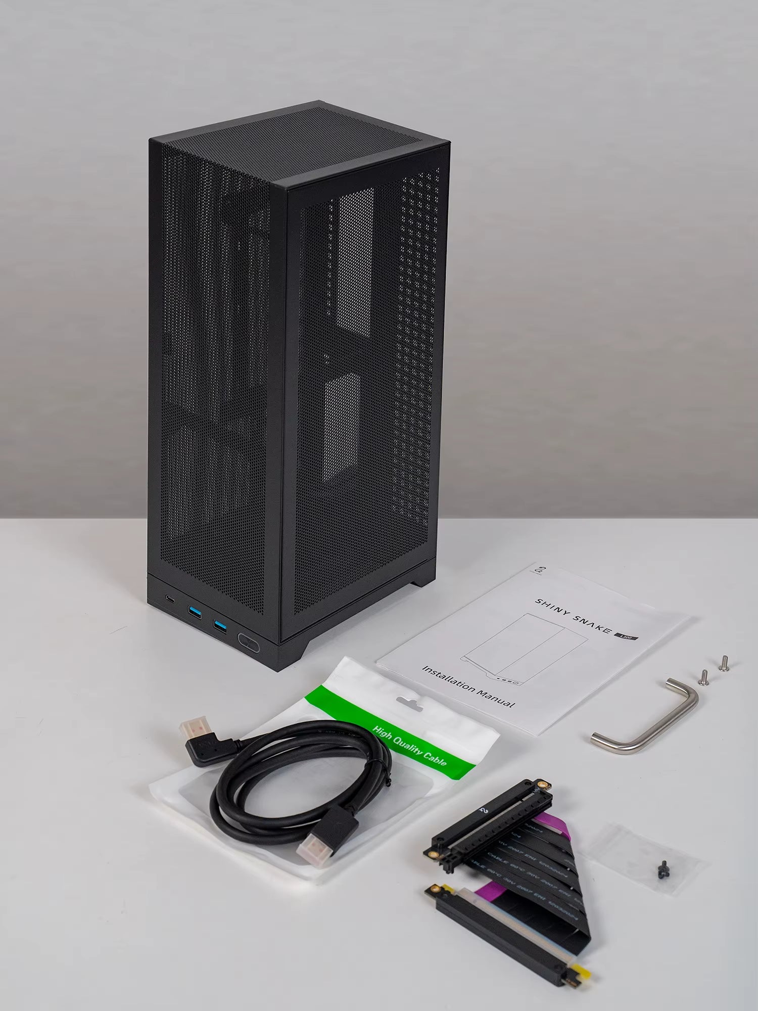 Shinysnake L300 Mesh ITX Case: 8.5L, 325Mm GPU, SFX/SFX-L, Pcie 3.0 Riser, DP1.4, Steel Frame SFF Build, High Airflow