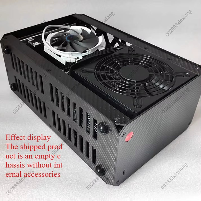 Computer Case, for Sc1-X47 Air Cooling Cooling. Carbon Fiber A4 Portable, 7.5L Volume, SFXL Power Supply, ITX Small Case