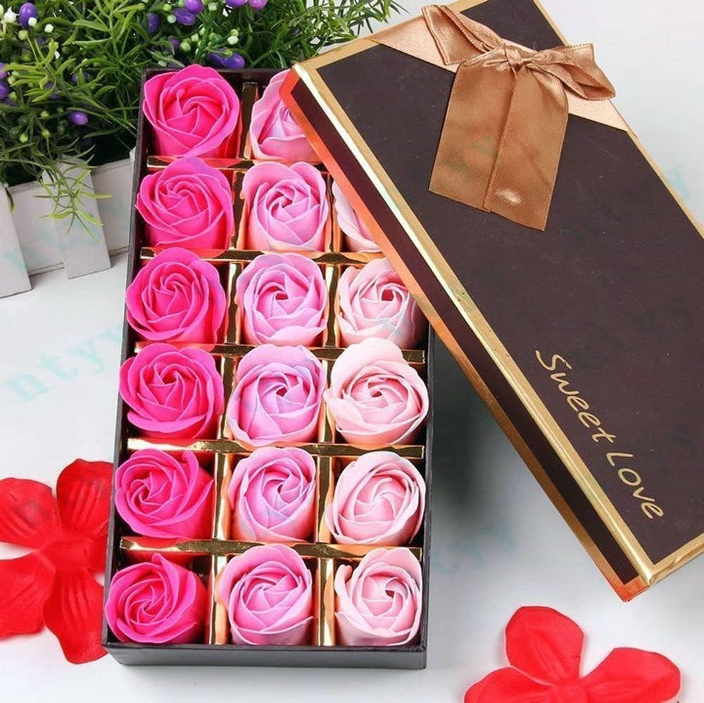 18 Pcs Rosas De Jabón En Caja De Regalo, Regalo Para El Día De San Valentín, Cumpleaños Regalo Ect